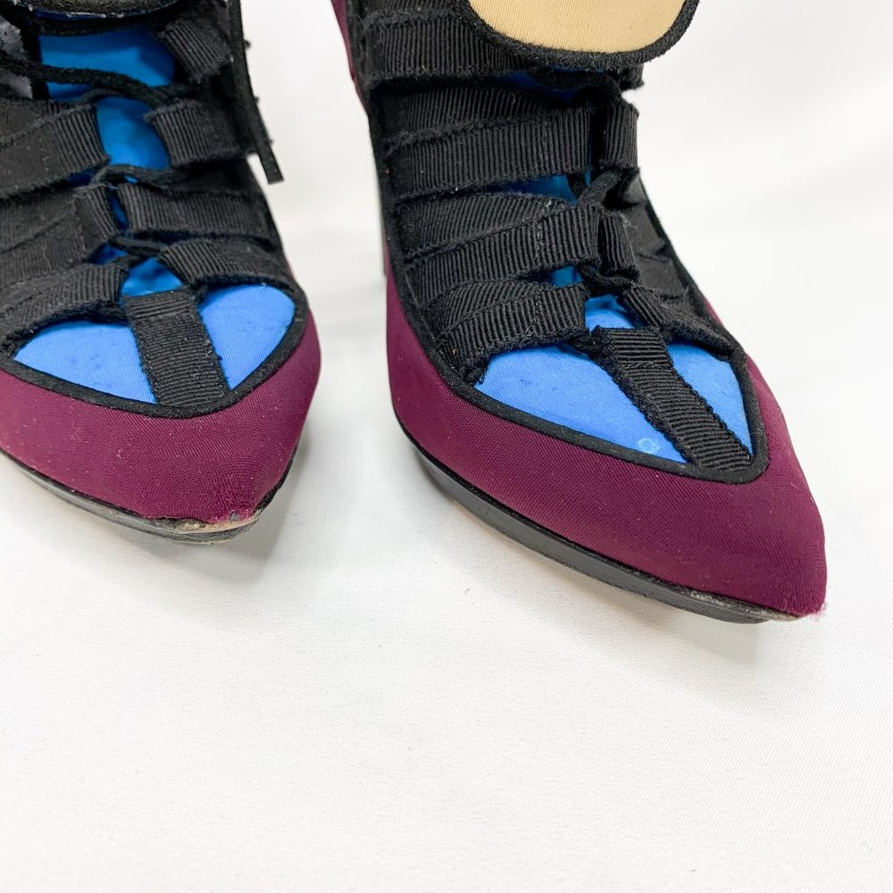 PIERRE HARDY Colorblock Textile Strappy Heels - Picture 3 of 8